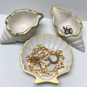 Eco-Resin Shell Trinket Trays: Coastal Scallop, Conch, Whelk